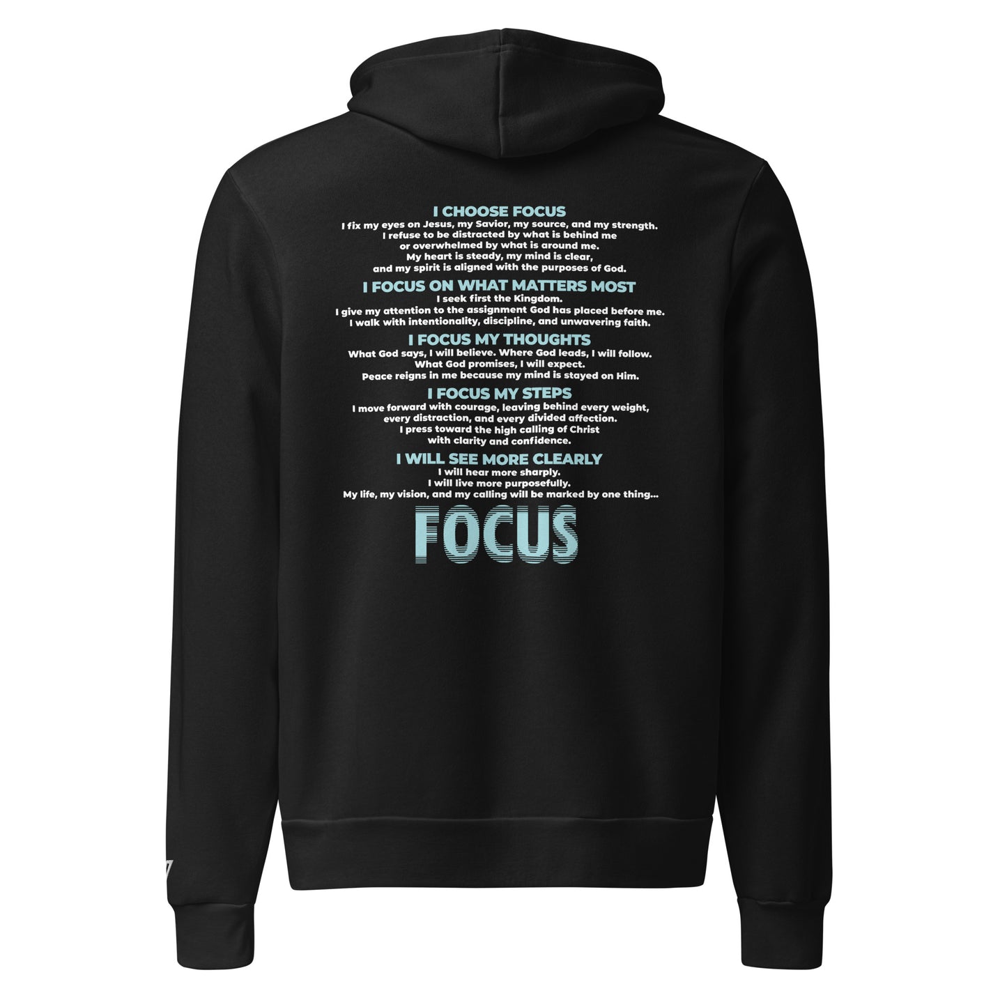 Focus Hoodie: Teal Logo